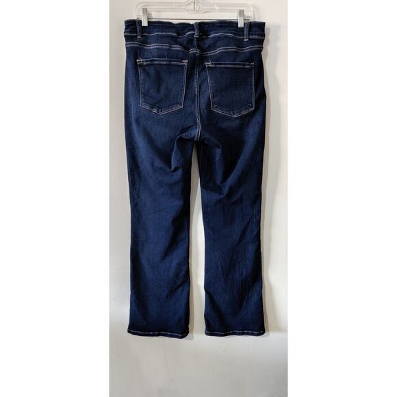 Flying Monkey Platinum Jeans Size 14W Dark Wash Blue Whiskered High Rise - Picture 2 of 5